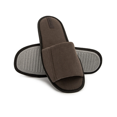 Капці домашні Twins VL вельвет mono 11515 р.44/45 коричневий