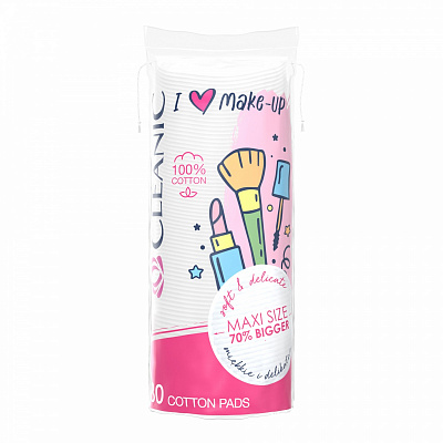 Ватні диски Cleanic I Love Make Up 80 шт. (м'яка)