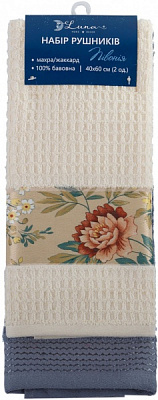 Набор полотенец кухонных Пион 3D 2 шт. 40x60 см в ассортименте Luna 