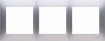 Рамка трехместная Simon Premium универсальная серебряный DR3/43