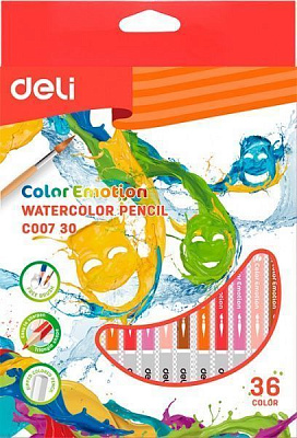 Карандаши цветные акварельные Color Emotion EС00730 36 шт. Deli