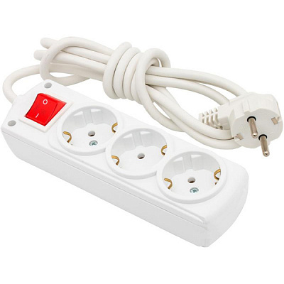 Удлинитель Mutlusan 3 гнезда 2 м с заземлением и выключателем