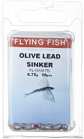 Грузило Flying Fish 0,75 г 10 шт. Оливка с кембриком (FL-101 (0/75))