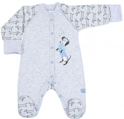 Человечек Baby Veres Taksa р.56 серый с рисунком 