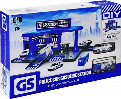 Игровой набор Shantou трек Заправочная станция Полиция CM559-32B