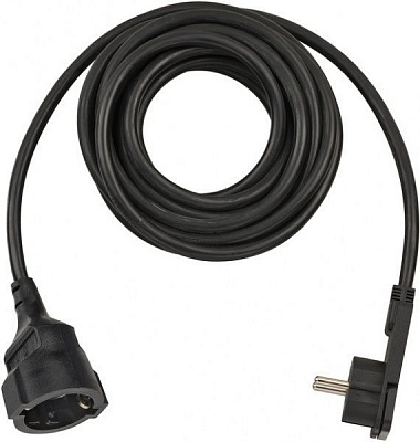 Удлинитель Brennenstuhl кабельный с ультратонкой вилкой с заземлением 1 гн. черный 5 м 1168980050 
