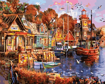 Картина по номерам Портовый городок bk_1287 40x50 см BookOpt 
