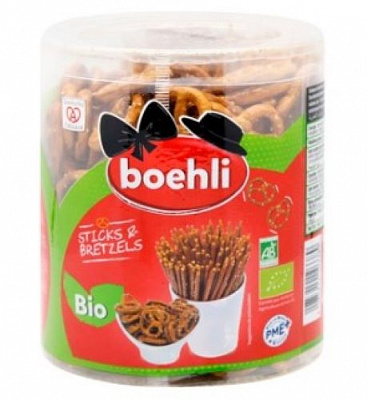 Мини-крендели BOEHLI Соломка и Печенье соленые органические 300 г