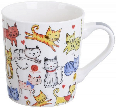 Чашка Animals Cats 240 мл фарфор Fiora
