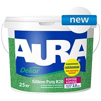Декоративная штукатурка короед Aura® Dekor Silikon Putz R20 25 кг белый