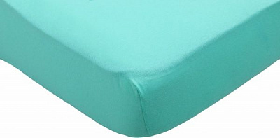 Простынь на резинке трикотажное 90x200 см ментоловый Home Line 