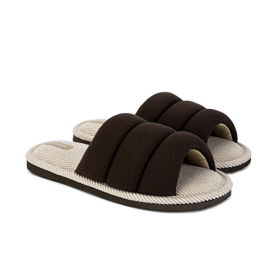 Тапки домашние Twins HS-VL трикотажные з прошивкой 14294 р.40 коричневый