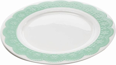 Тарілка обідня Lacy 26 см бірюзова Krauff