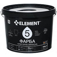 Краска латексная Element 5 особенно износостойкая шелковистый мат белый 5л 