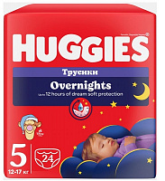 Подгузники-трусики Huggies Overnights Pants 12-17 кг 5 24 шт.