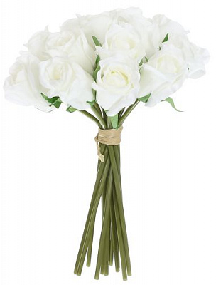 Рослина штучна Букет троянд 30 см білий 15