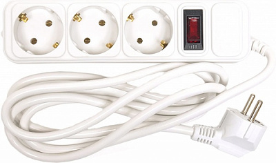 Сетевой фильтр PowerPlant 1.8 м, 3x1.5 мм², 10А, 3 розетки, евростандарт (JY-1054/1.8), коробка PPSA10M18S3B 