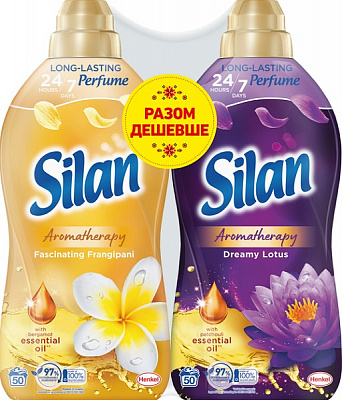 Кондиціонер-ополіскувач Silan Ароматерапія Казковий лотос+Захоплюючий франджипані 1,1 л