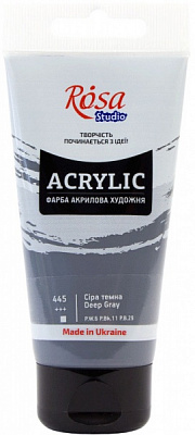 Краска акриловая Серая темная 75 мл Rosa Studio