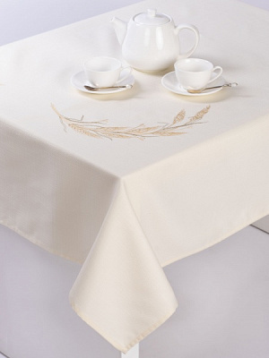 Скатерть Рожь 336-22/00 145x220 см молочный крем Эдельвика 