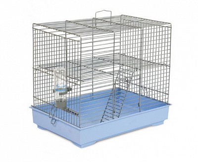 Клітка Природа для гризунів Міккі з драбинкою, хром/світло-блакитна