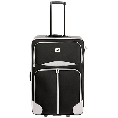 Чемодан Underprice 1022NC черный с серой полоской 71х45х23 см