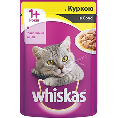 Корм Whiskas з куркою в соусі 1+ 100 г