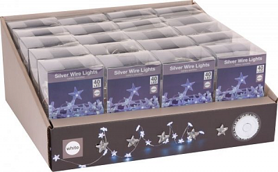 Електрогірлянда Зірочки холодний білий вбудований світлодіод (LED) 40 ламп 2,1 м