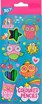 Карандаши цветные Disco owls 12/24 цветов YES