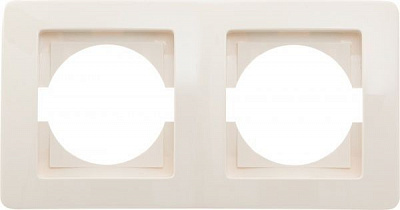 Рамка двомісна TEM Ekonomik горизонтальна кремовий 4324156