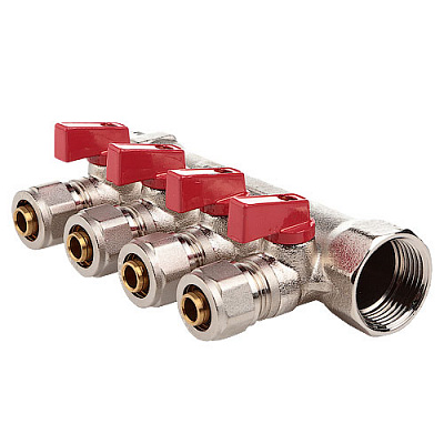 Коллектор FADO S.r.l с шаровыми кранами и с фитингом 1