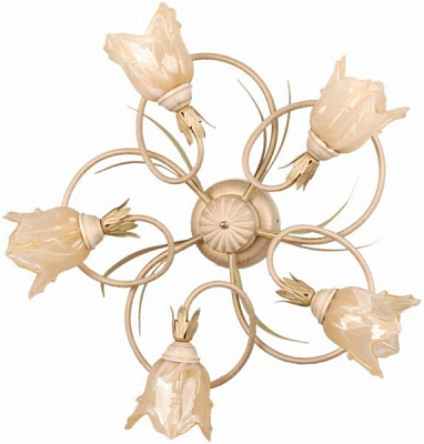 Люстра потолочная Геотон НПБ 01-5х60-110 Рома-В857 5xE14 белый с зеленым 