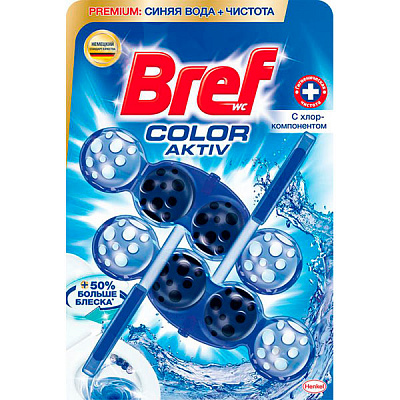 Блок с чистящим средством Bref цветная вода хлор-компонент, 2 шт. 