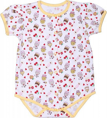 Боди детское Маленькие люди 206-111 р.74 белый с принтом 