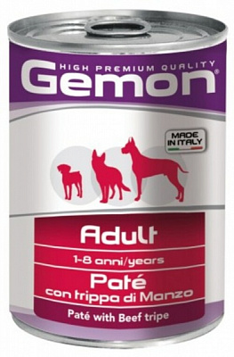 Корм GEMON Dog Adult Pate Beef Tripe , 400 г