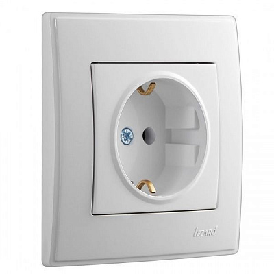 Розетка із заземленням Lezard Lesya білий 705-0202-122B