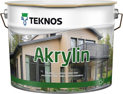 Краска фасадная акрилатная TEKNOS Akrylin база 3 полумат прозрачный 0,9л 