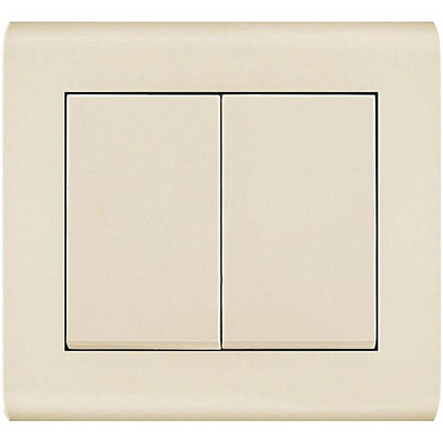 Выключатель проходной двухклавишный Makel Manolya без подсветки 10 А 250В слоновая кость 41010026