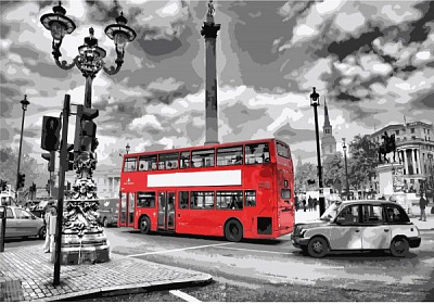 Картина по номерам Яркий автобус Идейка 