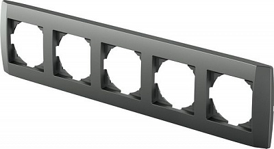 Рамка п'ятимісна TEM Logiq універсальна антрацит OQ50AT-U