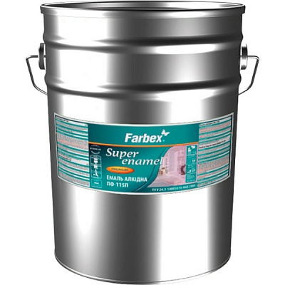 Эмаль Farbex алкидная ПФ-115П черный глянец 12кг