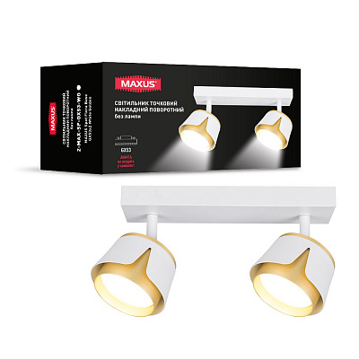 Спот Maxus Flora Base GX53 белый/золото 2-MAX-SF-GX53-WG