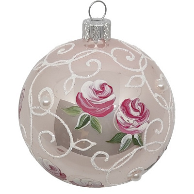 Куля новорічна 10006-2 80 мм рожевий
