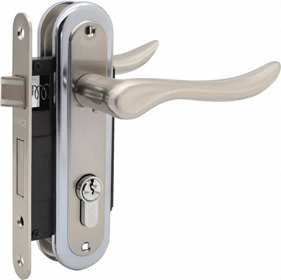 Комплект фурнитуры PZ Linde A-1295 SN/CP 62,5 мм матовый никель/полированный хром