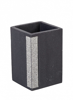 Стакан для зубних щіток Axentia Ліндос 350 мл чорний з декором 134475