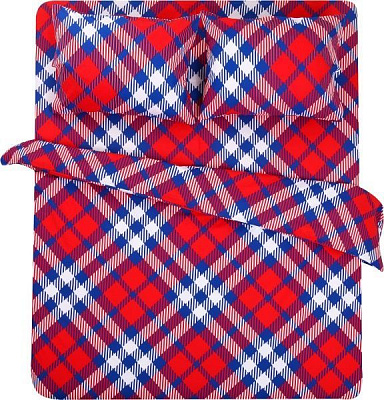 Комплект постельного белья Клетка 1,5 красный Rigel 