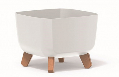 Горщик для квітів PRP Gracia Square 300 мм на ніжках білий квадратний (64206-449)