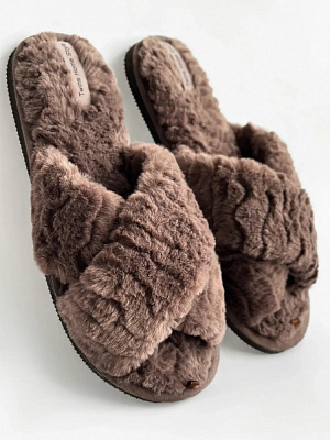 Капці домашні Twins хутрянi перехрест 15118 р.40 коричневий