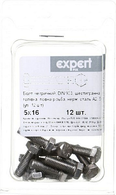 Болт метричний DIN933 5x16 мм 12 шт.