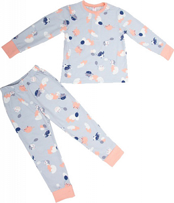 Пижама детская для девочек Roksana №1065/16217 р.122-128 серый 